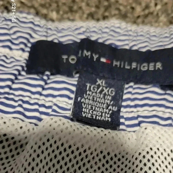 VTG Tommy Hilfiger Color Block Board Surf Swim Trunks Shorts Crest XLG - Picture 8 of 9